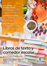 El plazo de solicitud de ayudas para Comedor Escolar y Libros de Texto se extenderá entre los días 28 de mayo y 21 de junio