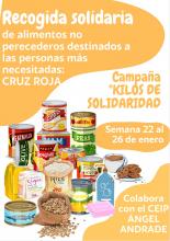 Campaña de recogida de alimentos y productos de higiene destinados a CRUZ ROJA.