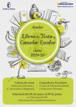 Abierto el plazo para solicitar las Ayudas de Libros de texto y Comedor Escolar, para el curso 2024-25.